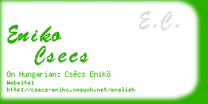 eniko csecs business card